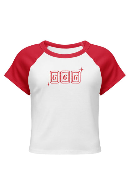 Lucky 666 Vintage Style Raglan Crop Top