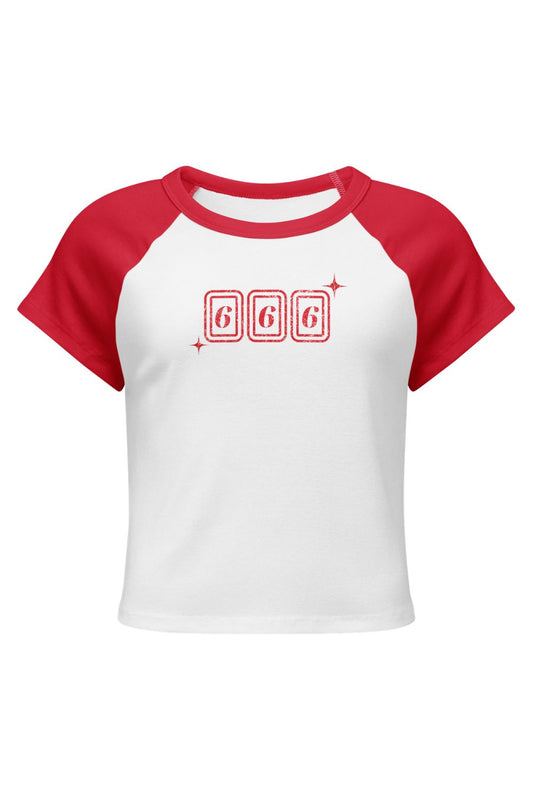 Lucky 666 Baseball Wringer Crop Tee