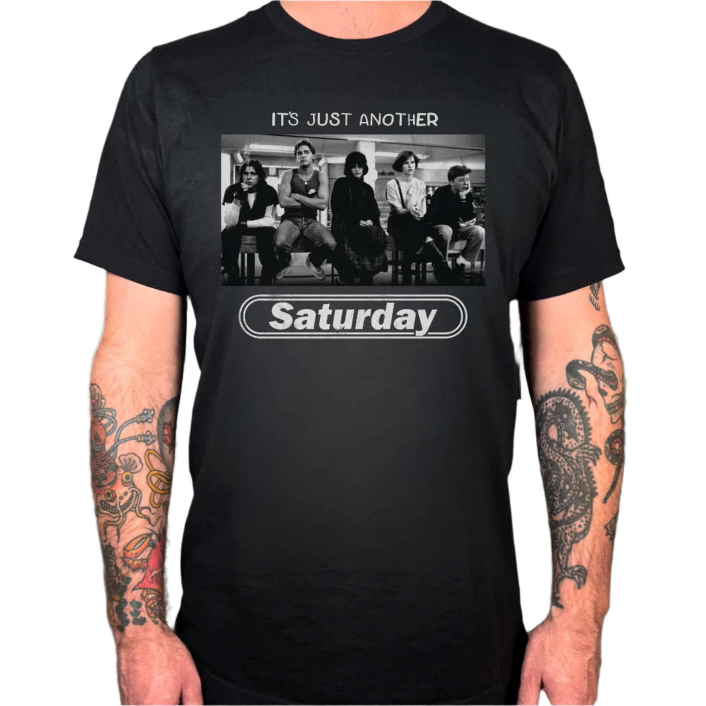 fox and clown supply co funny punk shirt featuring The Breakfast Club and lyrics to May 16 by Lagwagon from lets talk about feelings it's just another saturday 