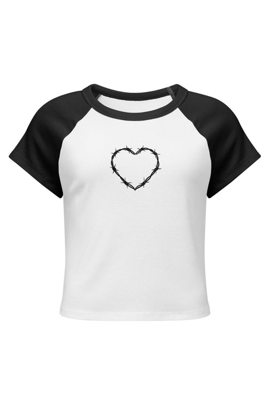 Barbed Wire Heart Cropped Baby Tee