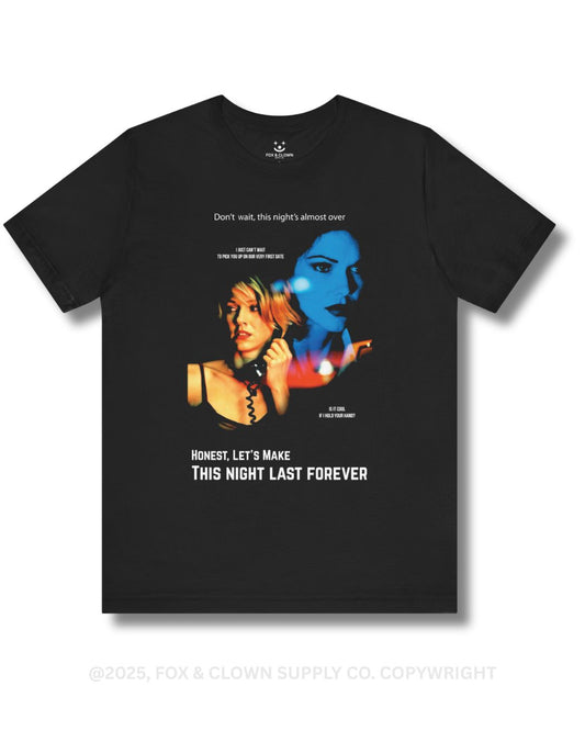 funny Fox & Clown Supply Co shirt featuring the movie poster for Mulholland Drive and Blink 182 First Date lyrics