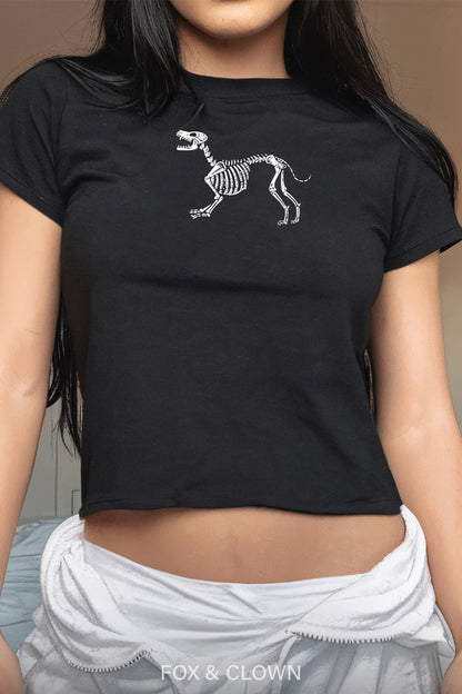 Dog Skeleton | Y2K Fit Baby Tee