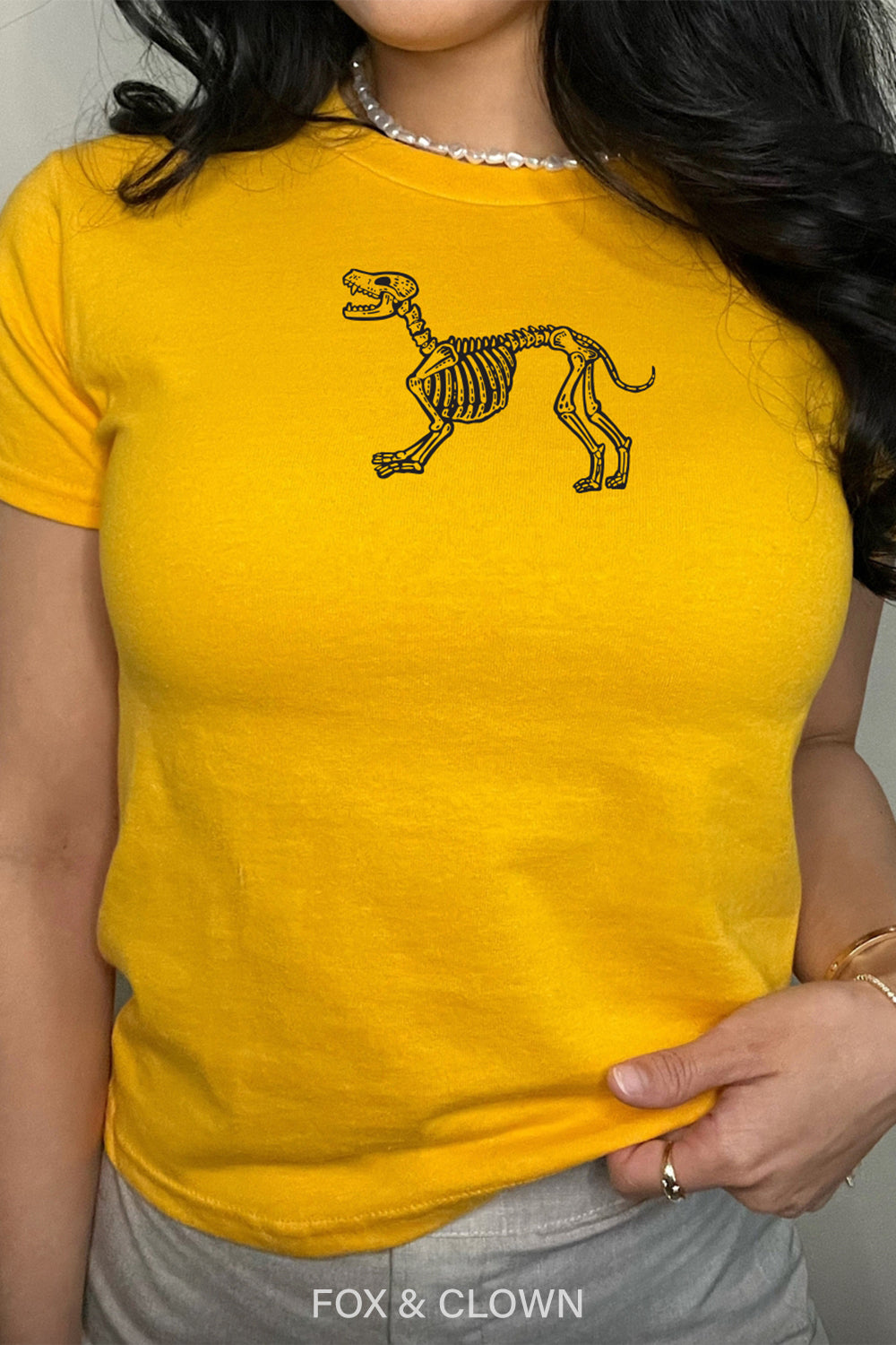 Dog Skeleton | Y2K Fit Baby Tee