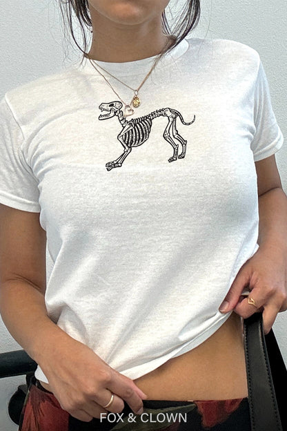 Dog Skeleton | Y2K Fit Baby Tee