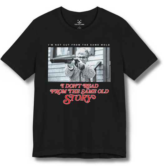 funny punk shirt featuring the lyrics from the pennywise song same old story and an image of ralphie from a christmas story